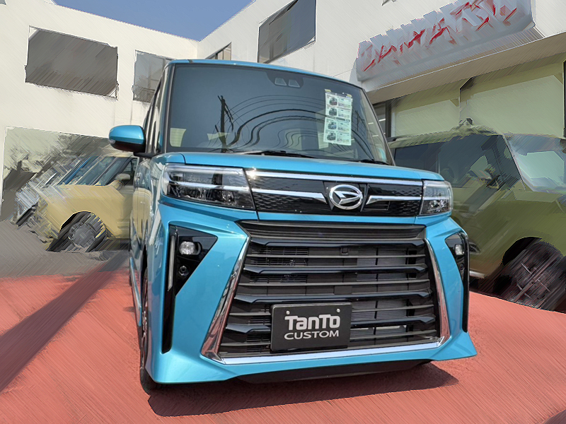 ダイハツ タントカスタム ターコイズブルーマイカメタリック